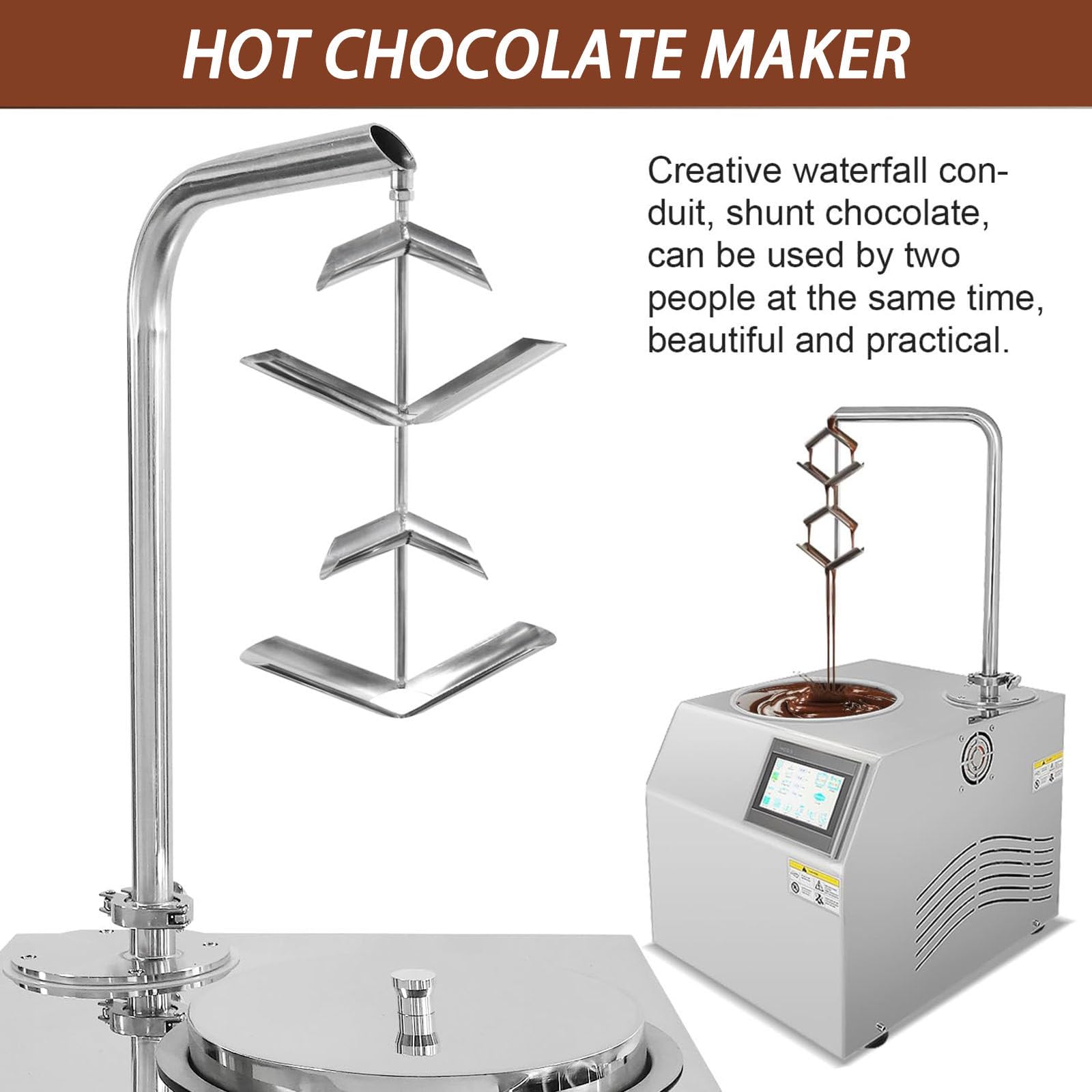 Fuente de Chocolate Eléctrica, Máquina de Fondue de Chocolate, Máquina para Derretir Chocolate, para Fiestas de Dulces, Bodas, Barra Buffet (5.5l)