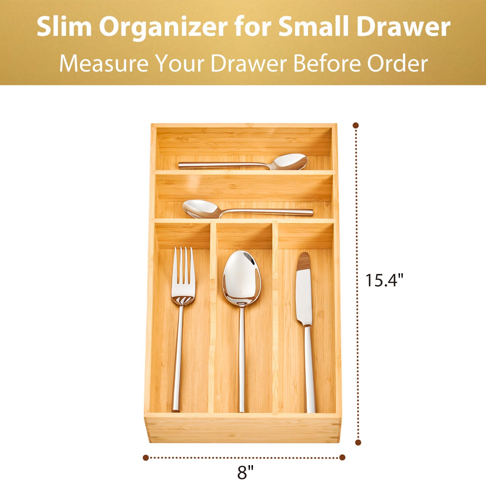 LELE LIFE 4-Piece Stainless Steel Silverware Organizer – 18/8 Mesh Drawer Tray With Raised Bottom - View #3