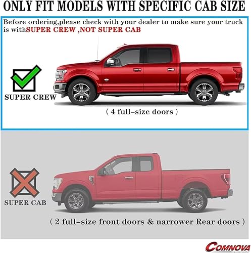 Miniatura 2 de COMNOVA - Estribos de aluminio de 6.5 pulgadas compatibles con Ford F150 Crew Cab 2004-2014 (4 puertas de tamaño completo). Barras Nerf F150 Crew