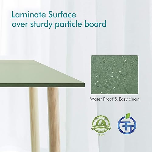 Miniatura 4 de Kaboon Mesa de color sólido de 46 x 24 pulgadas, mesa para escritorio de pie sentado, parte superior reversible de melamina, escritorios dobles para