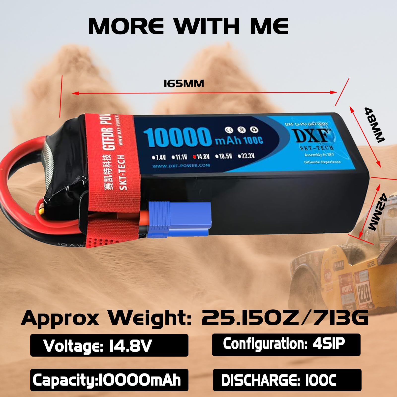 DXF 4S Lipo akumulator 14.8V 100C RC akumulator 10000 mAh z wtyczką EC5 do RC Car RC Ciężarówka RC, samochód ciężarowy, Truggy RC Hobby
