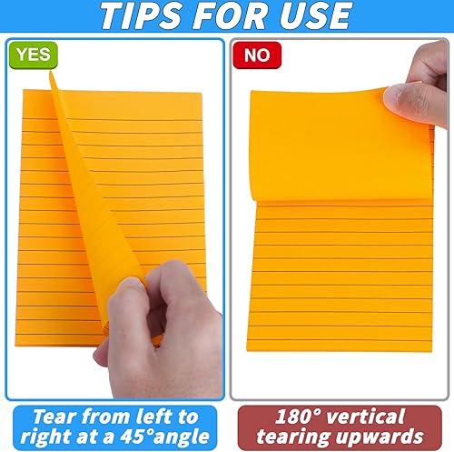 Vista 5 de 60 Pack Lined Sticky Notes Bulk 4 x 6 in Large Ruled Post Sticky Colorful Self-Stick Note Pads with Lines 12 Color Super Sticking Power Memo Pads 45