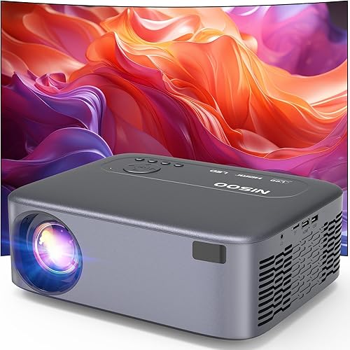 Miniatura 1 de Enfoque eléctricoProyector NISOO Native 1080P, proyector compatible con 4K con WiFi y Bluetooth, función de zoom, película al aire libre para