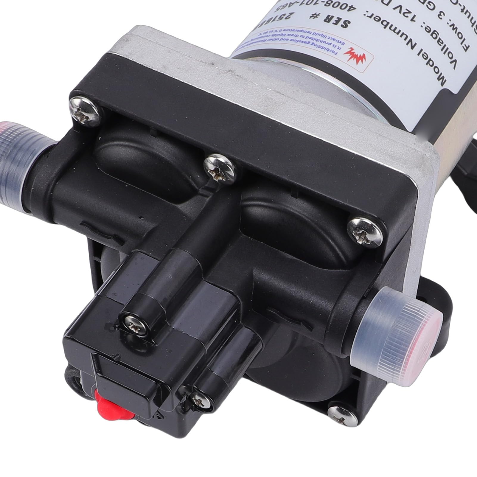 Tbest Bomba de Agua RV de 3,0 GPM, 12 V, Autocebante, Marina Silenciosa para Vehículos de Acampada, Remolques, Barcos Pequeños, Metal Plateado