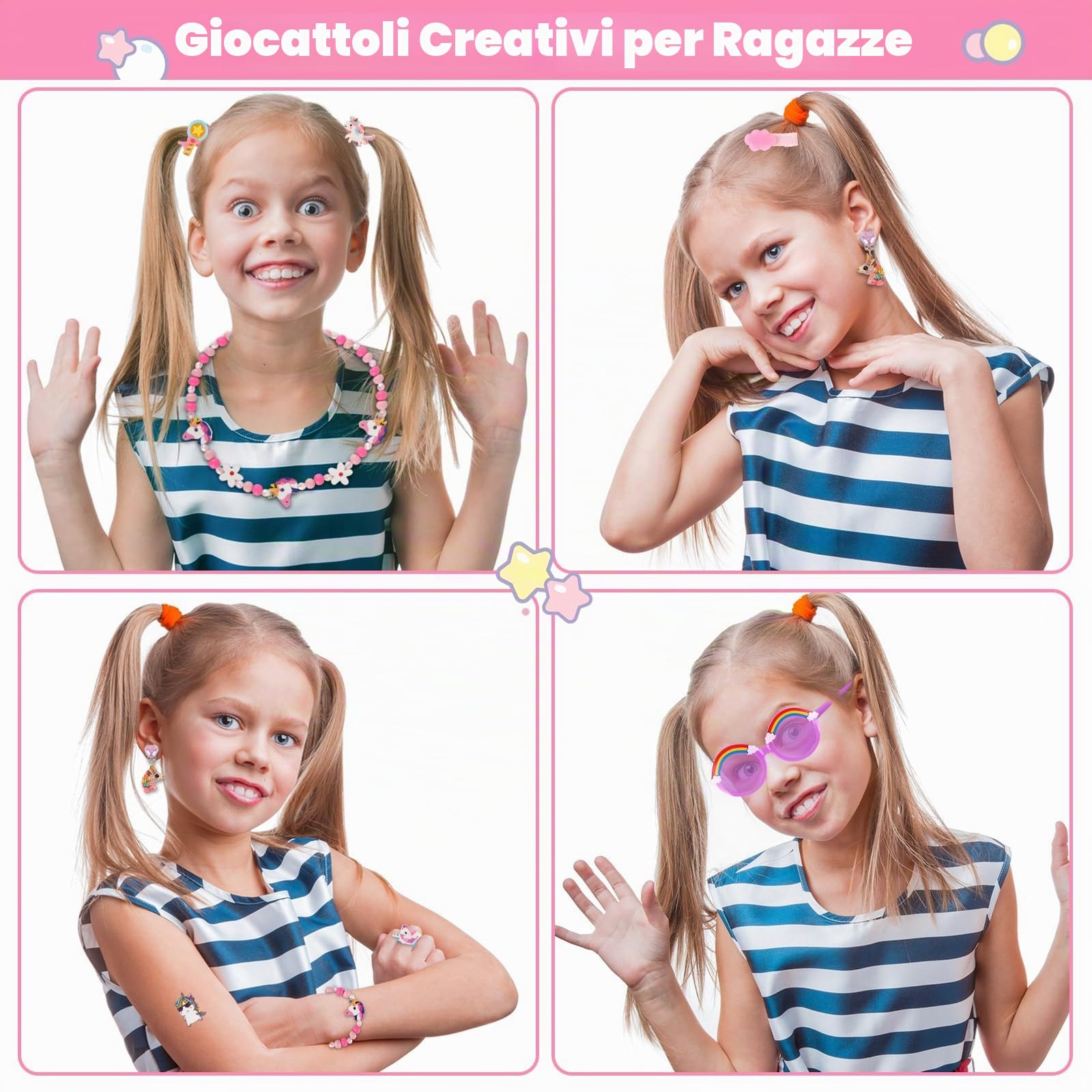 Calendario Avvento Bambina, Regalo di Natale con 24 Giorni di Sorprese, Regali Unicorno per Bambine e Bambini, Inclusi Giocattoli e Accessori per Capelli