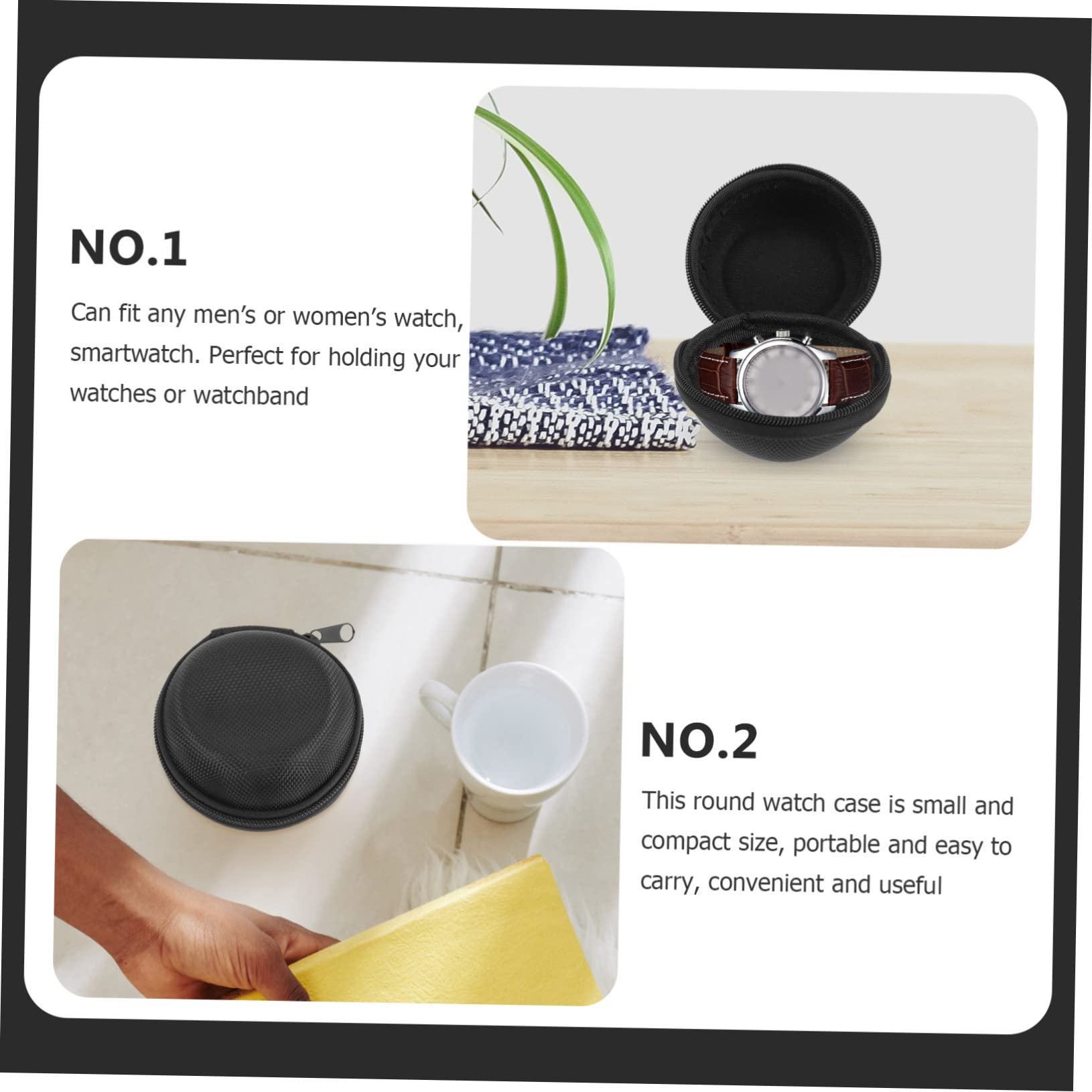 LIFKOME Lot De 4 Boîtiers De Rangement Ronds Antichoc pour Montres Connectées De Voyage pour Hommes Et Femmes 2 Pièces X 4