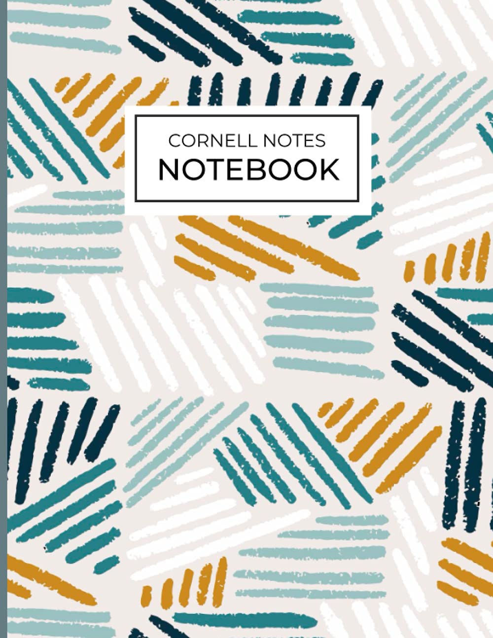 Cornell Notes Notebook: The Perfect Note Taking Notebook with College Ruled Lines for Students (Abstract White Blue Green Cover)