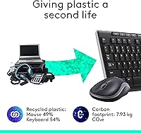 Vista 4 de Logitech MK270 - Combo de teclado y mouse inalámbrico para Windows, 2.4 GHz, 8 teclas multimedia, PC, portátil, teclado inalámbrico y mouse compacto