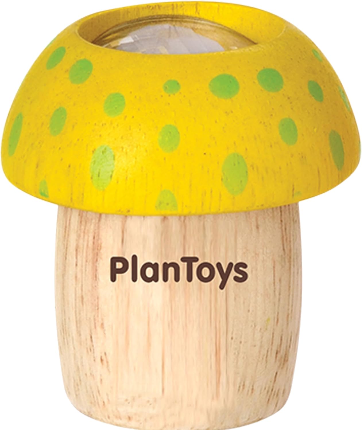 PlanToys® Wooden Yellow Mushroom Kaleidoscope | Montessori Visual Exploration Toy for Sensory Play and Creative Thinking | Eco Friendly Wooden Toy for Imaginative and Outdoor Play