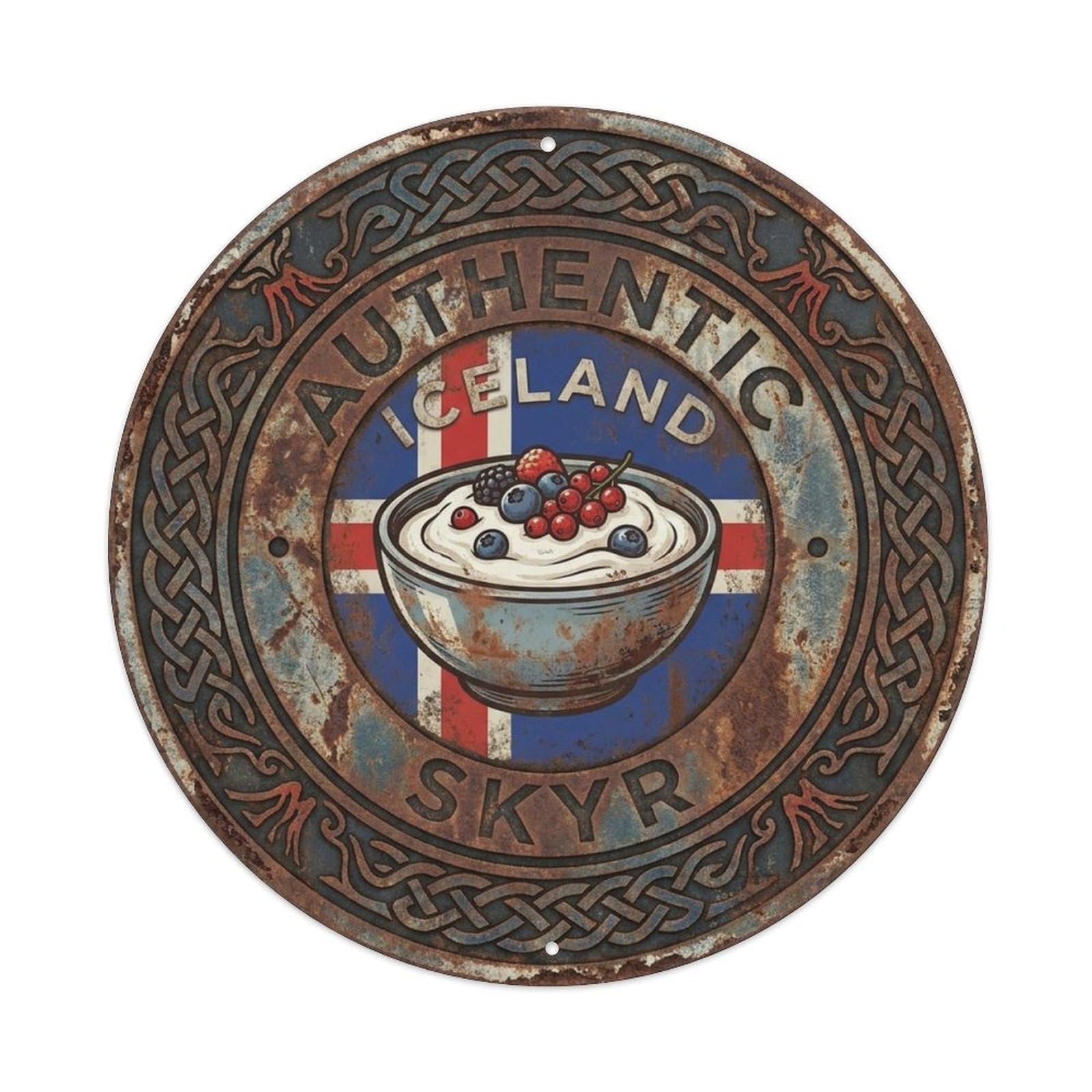 Iceland Travel Skyr Icelandic Dairy Dessert Cuisine Metal Tin Sign