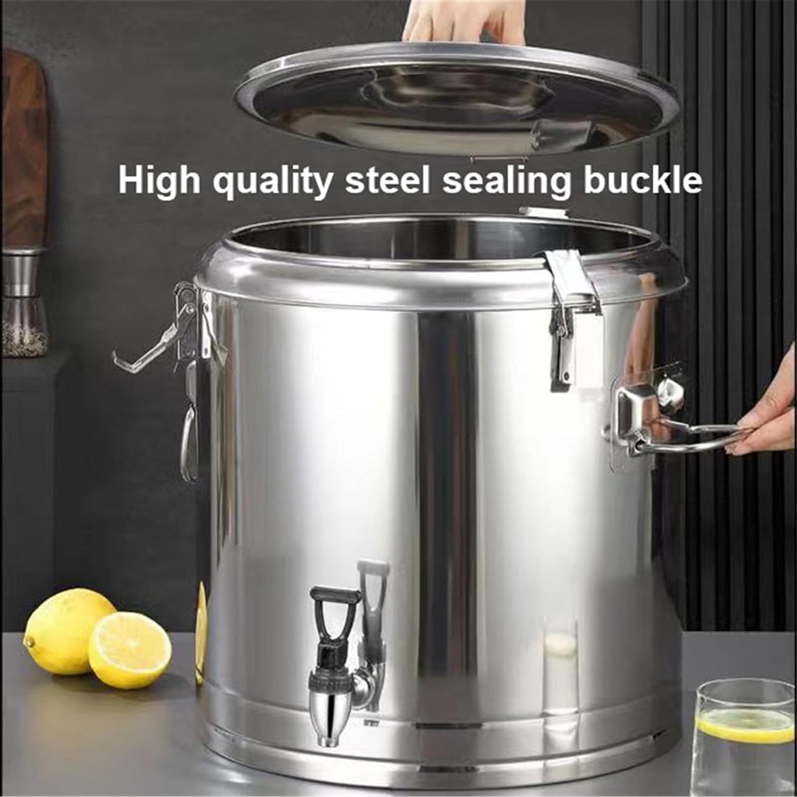 Dispensador De Bebidas Con Aislamiento De Acero Inoxidable - Cubo Termo Comercial Para Agua De Té Y Café - Mantiene Las Bebidas Calientes O Frías - Ideal Para Catering O Eventos(Size:50L,Color:A)