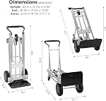 COSCO 4-in-1 Folding Series Hand Truck with Flat-Free Wheels