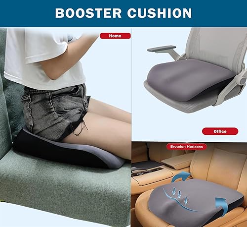 Miniatura 9 de Luyuca Cojín para silla de oficina, cojín de espuma viscoelástica de gel de alta calidad para conducir, jugar, almohadilla antideslizante para silla