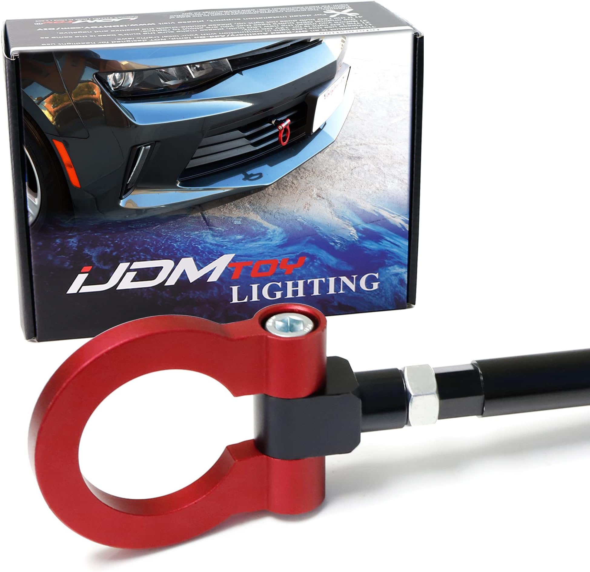 iJDMTOY Track Racing Style Tow Hook Ring Compatible With 2016-up Gen6 Chevy Camaro (Pre-LCI)