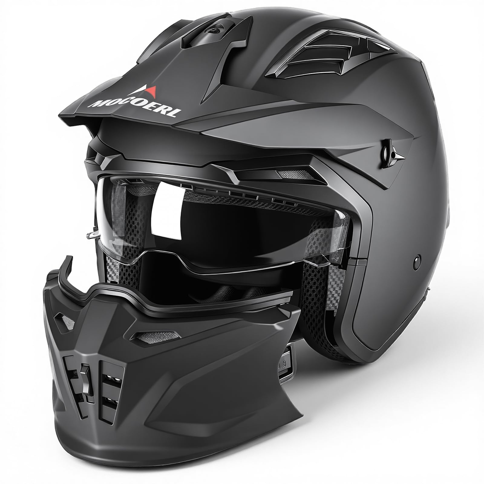 Casco Streetfighter | Certificato ECE 22.06 | Casco Jet con visiera parasole a scomparsa | Per scooter, moto e ciclomotori