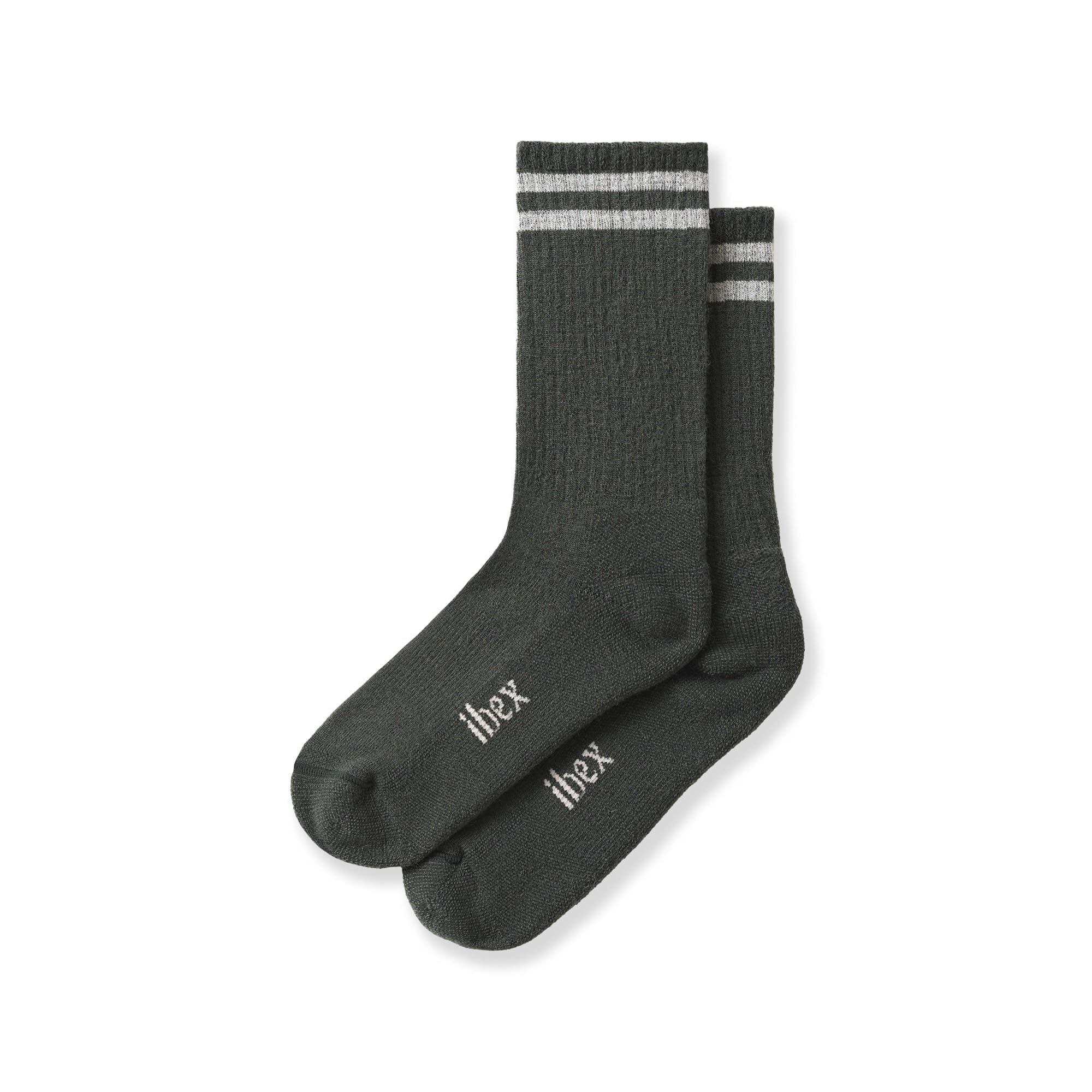 IBEX Calcetines ligeros unisex de lana merino para senderismo, calcetines transpirables con soporte de arco y talón y puntera reforzados