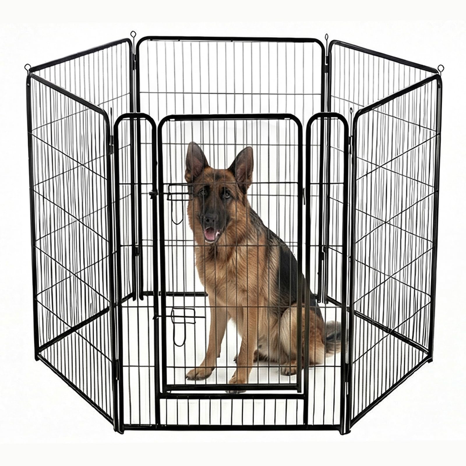 NEWBULIG Dog Playpen 6 Panels 40 Inch Indoor Outdoor Metal Dog Fence Pen