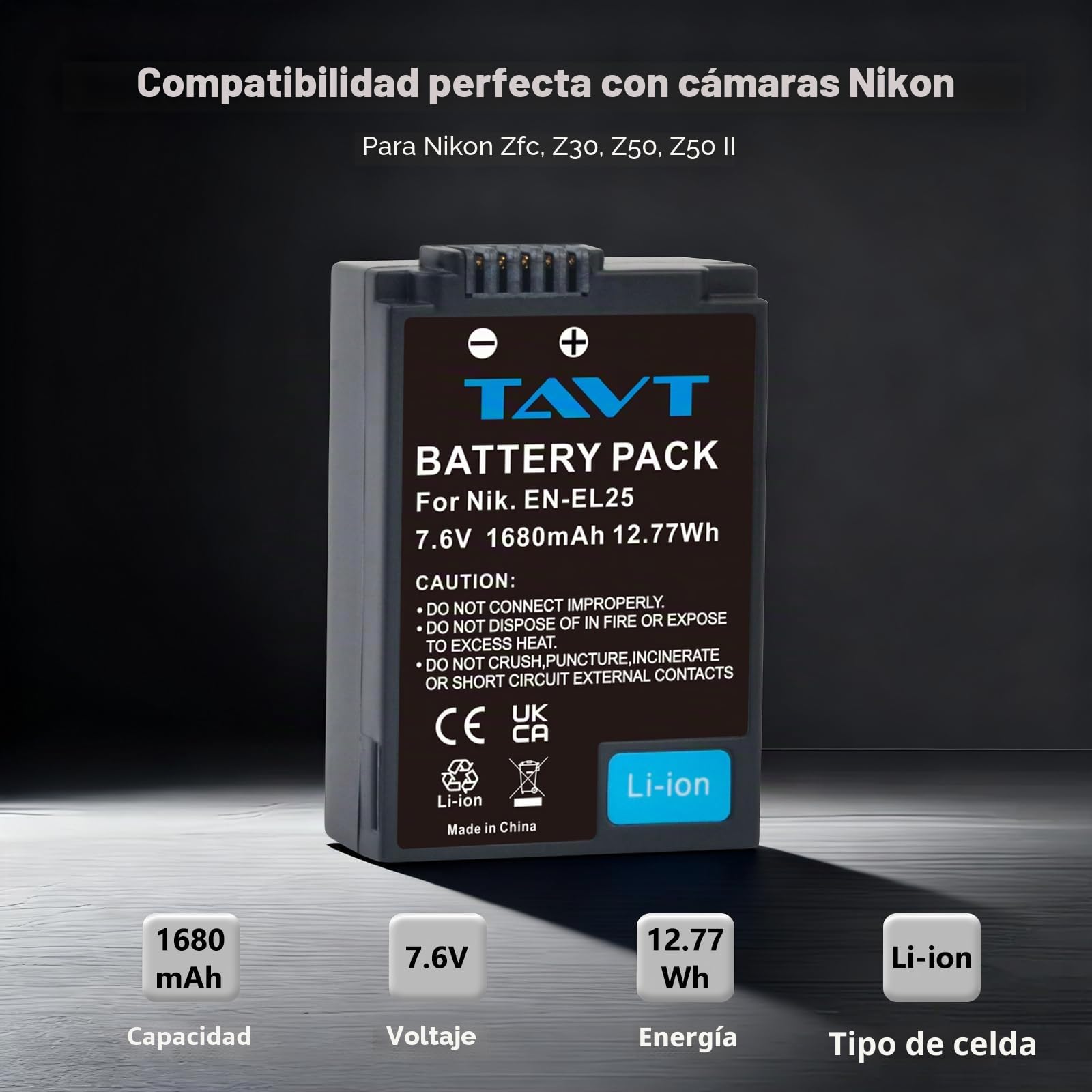 2 Unidades EN-EL25 Batería y Cargador para Nikon Zfc, Z30, Z50, Z50 II