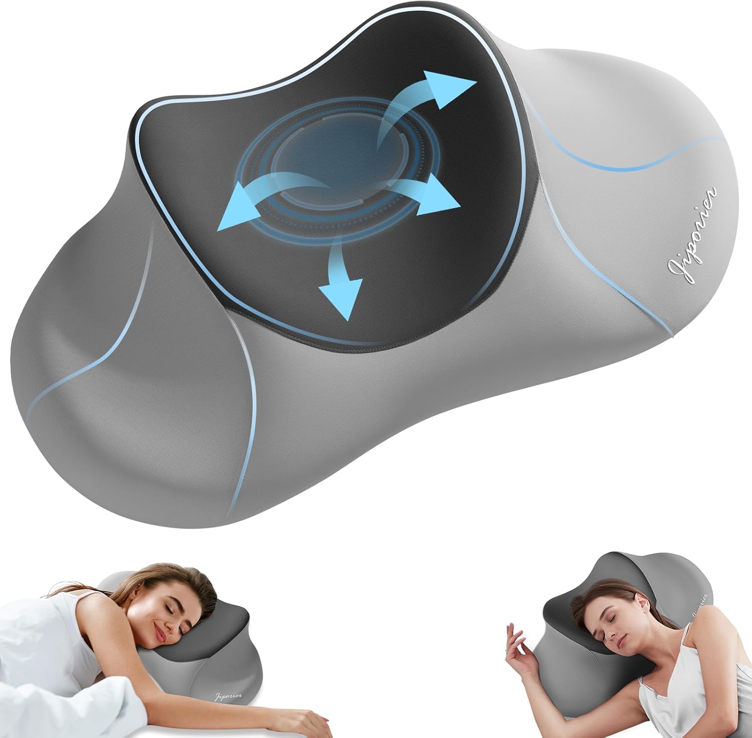 Cervical Pillow for Neck Pain Relief, Ergonomic Neck Pillow for Neck Support,Cooling Side Sleeper Pillow for Sleeping, Orthopedic (Grey)