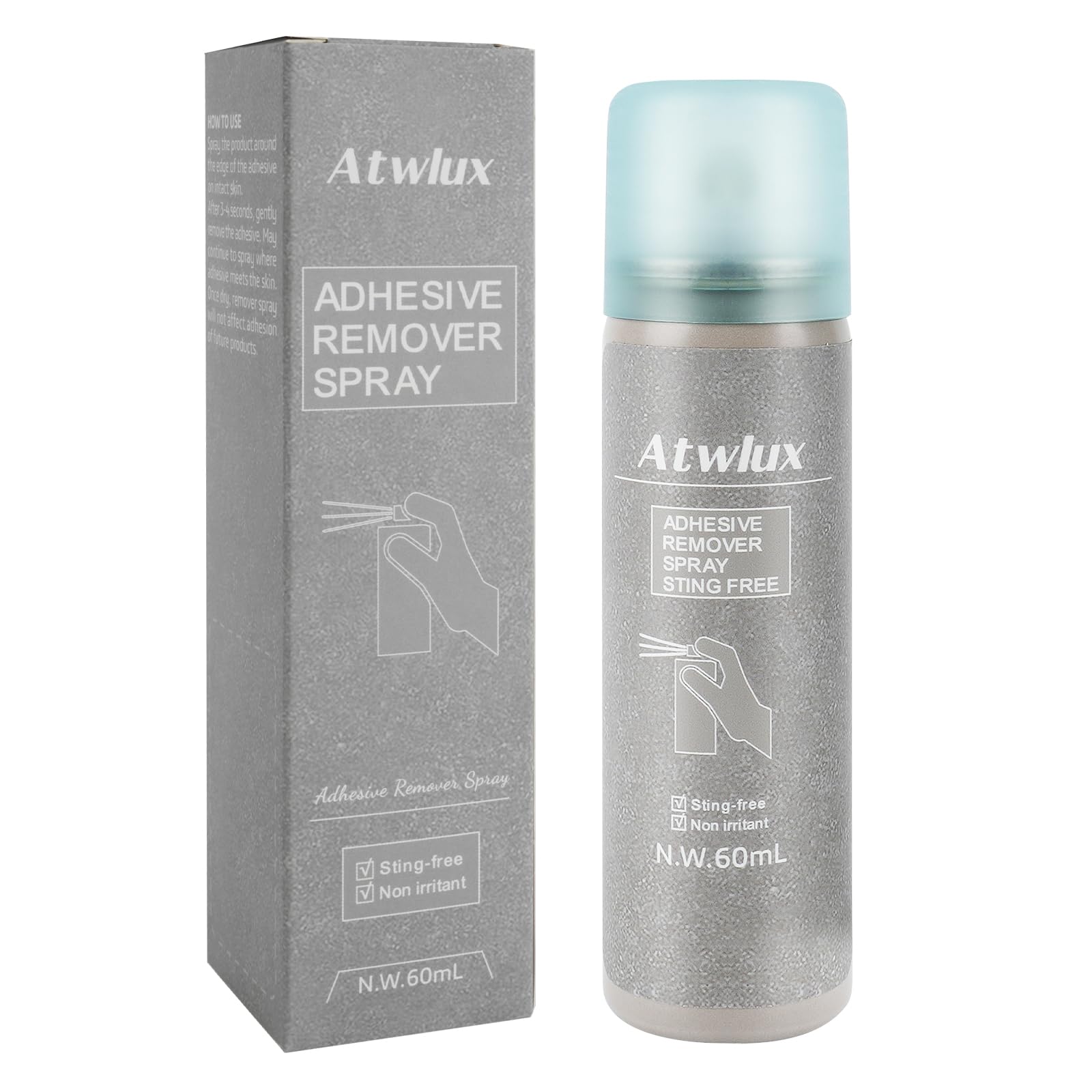 Adhesive Remover Spray for Skin, No Sting Alcohol-Free Medical Adhesive Spray for Around Stoma and Wound Care, 60 mL