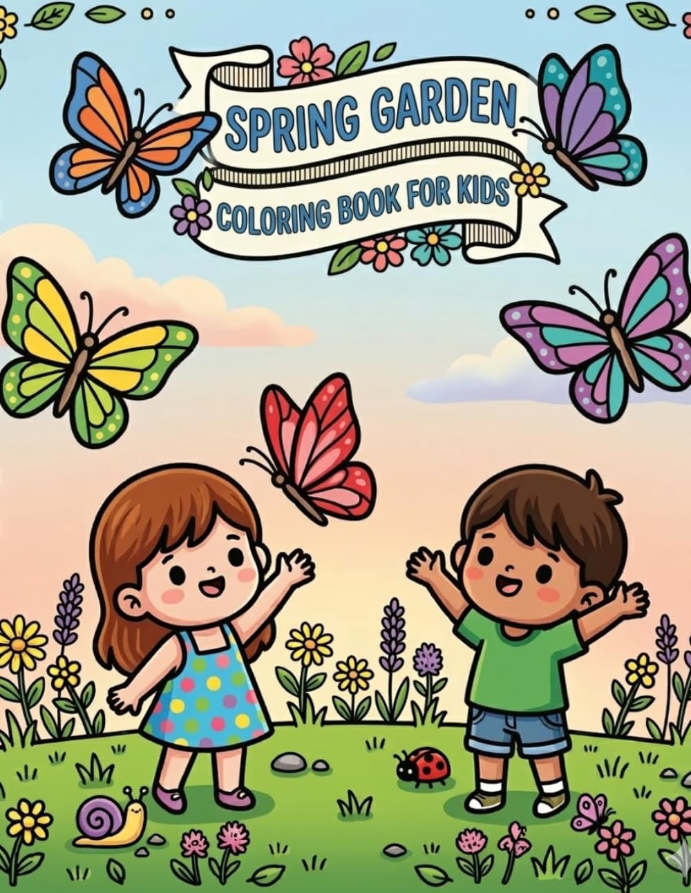 SPRING GARDEN: COLORING BOOK FOR KIDS
