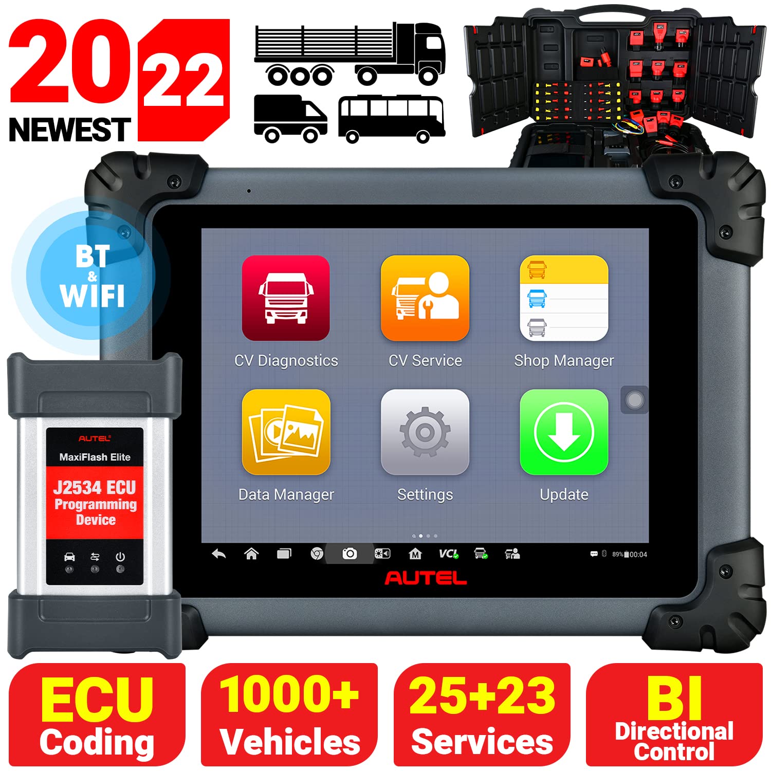Buy Autel Maxisys MS908CV, 2022 Newest Heavy Duty Truck Scanner, Semi