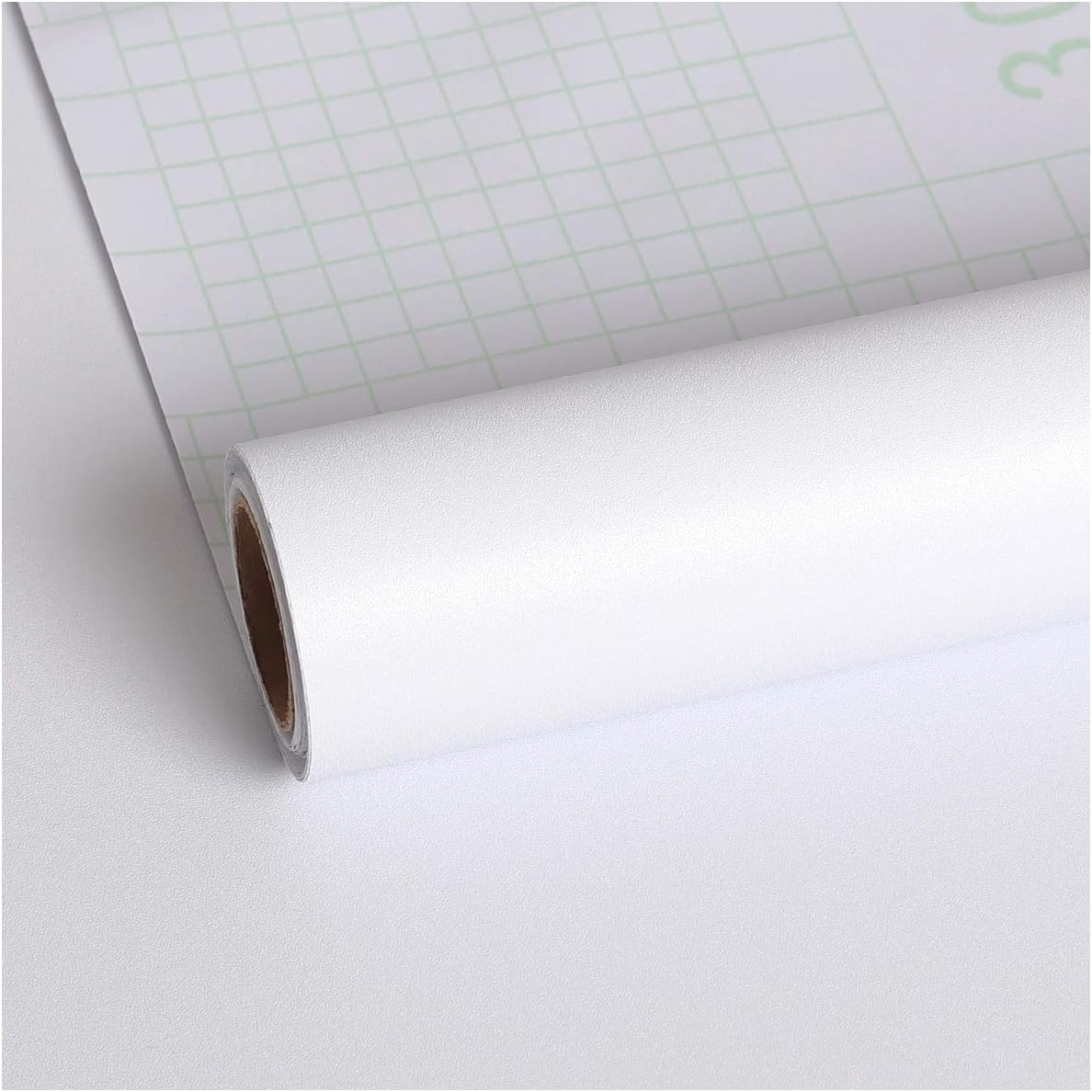 VEELIKE 40cm×900cm White Contact Paper Wallpaper Peel and Stick Removable Waterproof Self Adhesive Film for Cabinet Countertop Wall Covering for Home Wall Decor