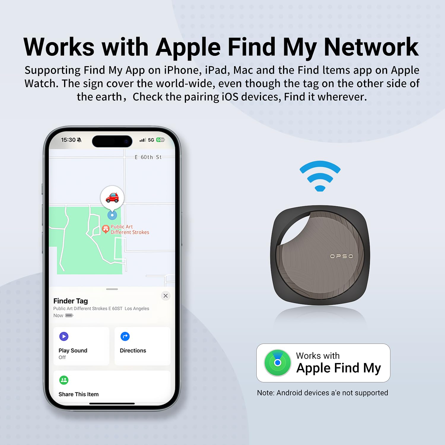 Finder Tag-4 Pack, Invisible Guard Bluetooth Tracker Works with Apple Find My (iOS Only) - Waterproof, Replaceable Battery, Lost Mode, Smart Key Finder Item Locator for Bags, Suitcases, Pet-4pc Black