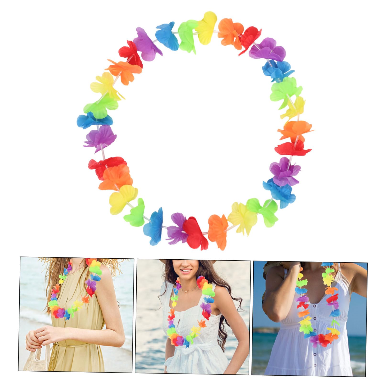Zerodeko 20piezas Guirnalda Hawaiana De Flores Para Fiestas Tropicales y Cumpleaños Collar Floral Para Bodas y Eventos Accesorio Para Disfraces y Fotografía