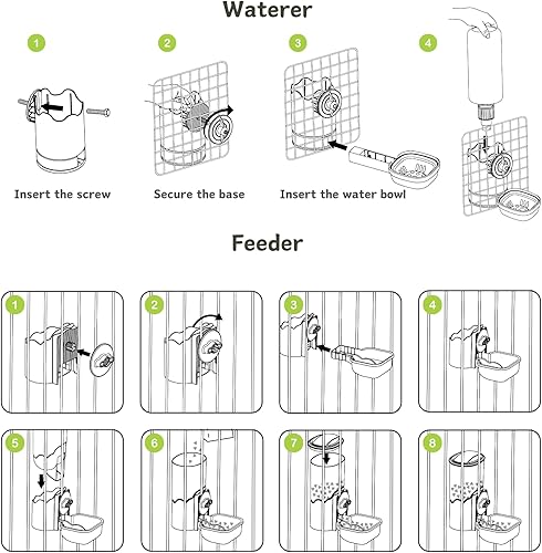 Miniatura 5 de Dispensador automático de agua para alimentos, alimentador automático para mascotas, juego de botellas de agua para jaulas, estación de alimentación