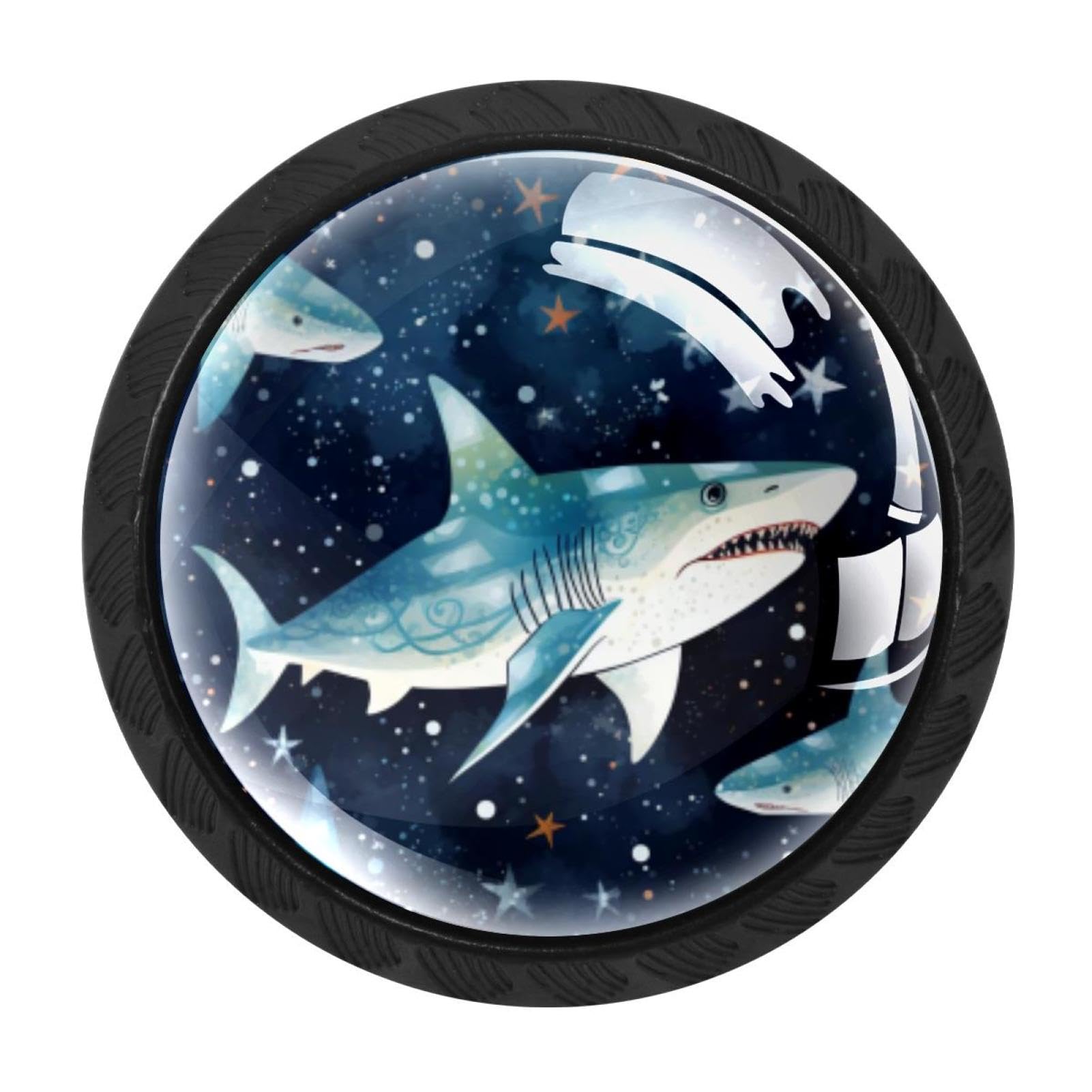 Chenzzzz Multicolored 01 4 Pack Starry Sky Shark Drawer Knob Cabinet Hardware
