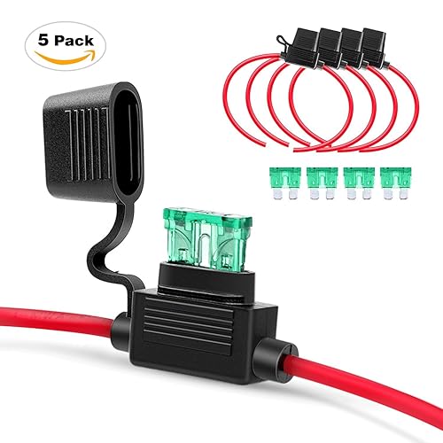 Miniatura 2 de Nilight - 50030R 120 fusibles de hoja estándar 5A7.5A10A15A20A25A30A AMP Juego surtido con 5 portafusibles en línea 12AWG ATCATO, 2 años de garantía