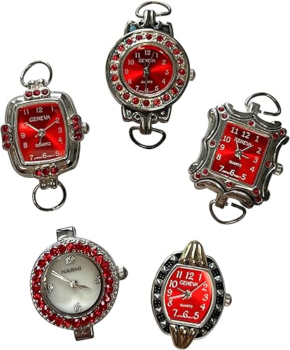 Miniatura 2 de NIMI Juego de 5 piezas de Navidad y esfera de reloj rojo para abalorios y fabricación de joyas (Navidad)