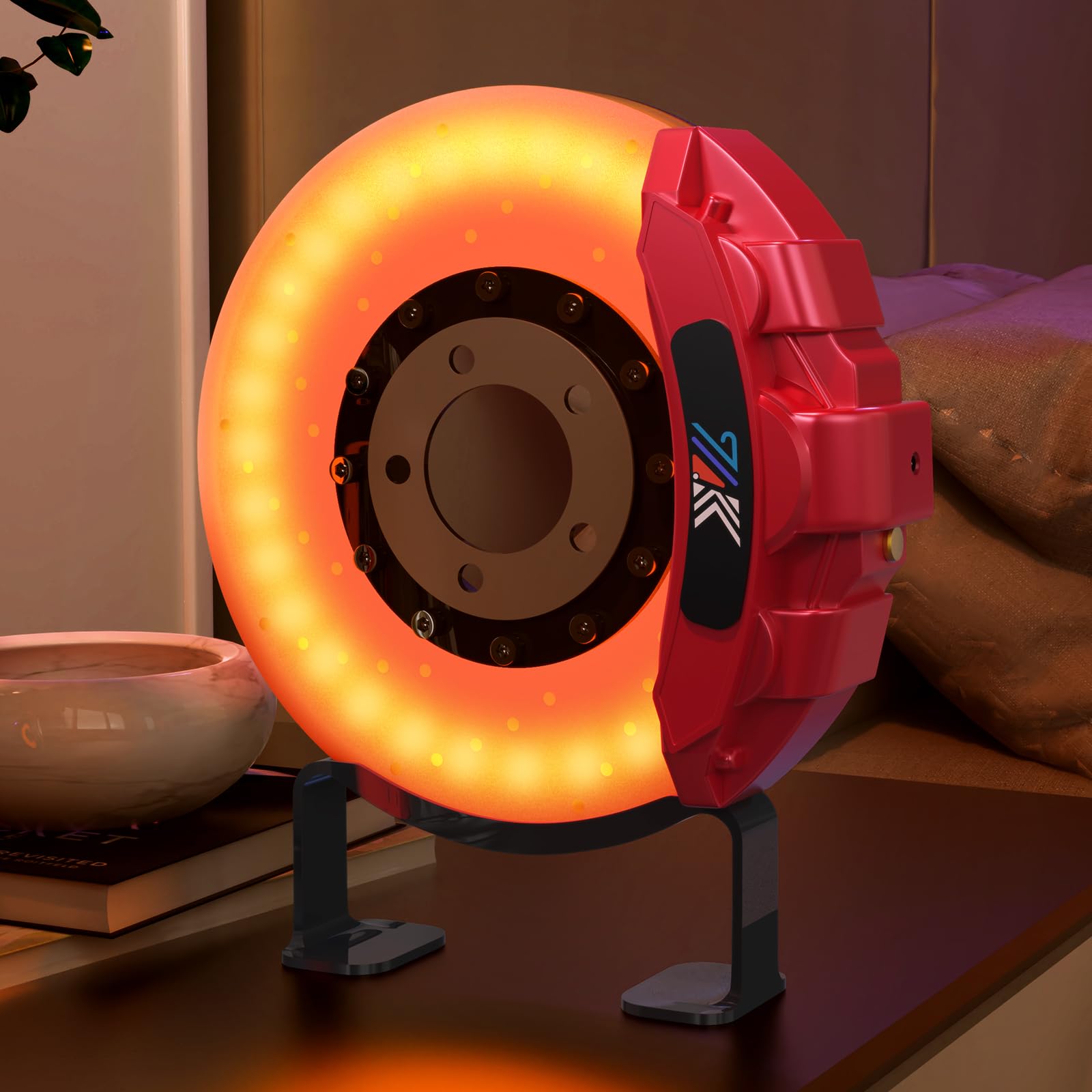 Unique 3D Brake Disc Night Light Rechargeable USB Touch Control Desk Lamp Room Decor Cool Gifts for Car — view 2