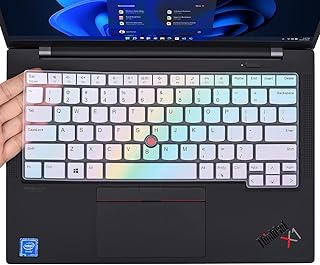 Keyboard Cover for 14" Lenovo ThinkPad X1 Carbon Gen 10/11, ThinkPad T14 Gen 3 & T14s Gen 3, ThinkPad L14 & P14s Gen 3 & Thinkpad X1 Yoga Gen 7/8, ThinkPad T14 Gen 3 Keyboard Skin Protector, Rainbow