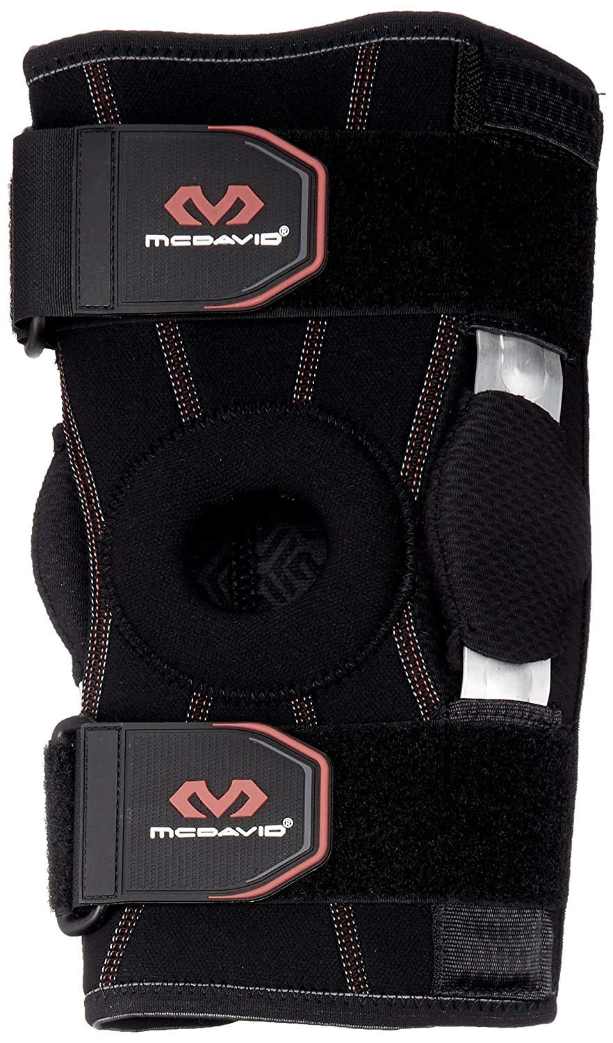 McDavid Rodillera con bisagras de doble disco 422, grande, color negro