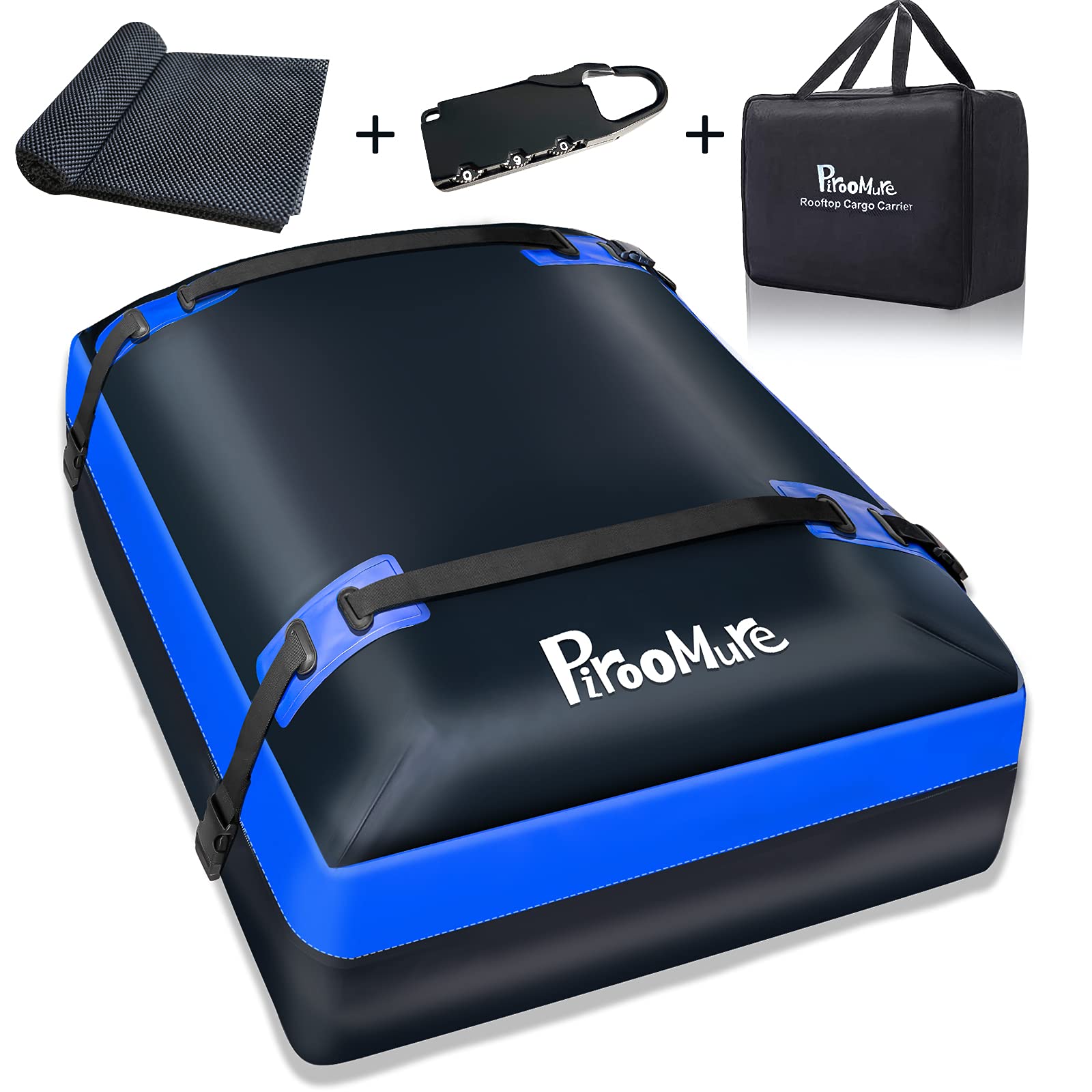 Piroomure Rooftop Cargo Carrier, Premium Car Roof Bag Rack Cargo