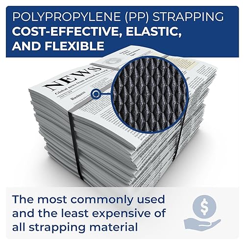 Miniatura 21 de IDL Packaging Kit de flejado de polipropileno (PP) portátil de 1/2 pulgada x 1000 pies, resistencia a la rotura de 600 libras, solución de flejado