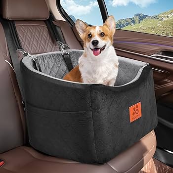Dog Car Seat For Small Medium Dogs, Memory Foam Booster Car Seat For Dogs Up To 35 Lbs, Elevated Pet Car Seat, Travel Safety Bed With Washable Removable Cover And