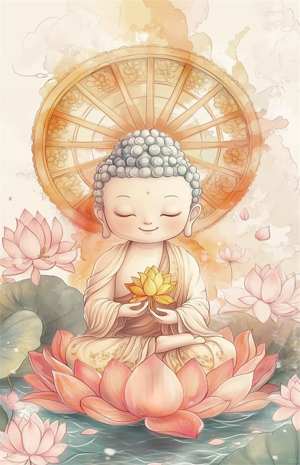 Puzzle 1200 Pezzi Fiore Loto Rosa Zen Puzzle per Adulti, Difficile e Sfidante con Poster Idea Regalo per Appassionati Puzzle Classici