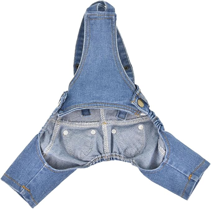 Overol de mezclilla para perro, disfraz de vaquero, talla S, azul marino miniatura 8