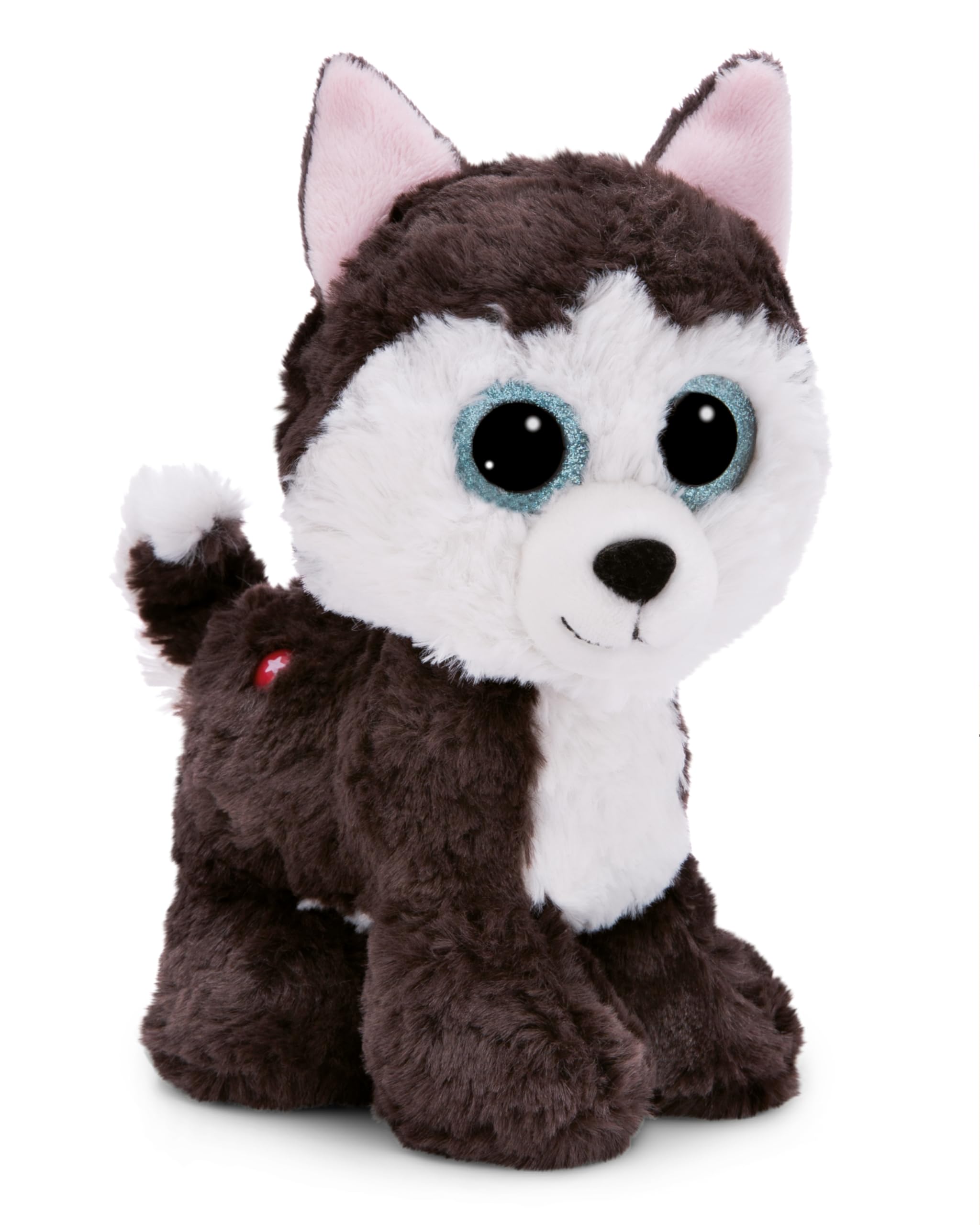 NICI GLUBSCHIS Kuscheltier Hund Husky Barkley 15 cm - Farbenfrohes Stofftier mit großen, niedlichen Glitzeraugen, Plüschtier für Schmusetierliebhaber - 49398