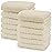 Cute Castle 12 Pack Muslin Baby Washcloths - Large 12\'\' by 12\'\' - Ultra Soft 100% Cotton - Super Absorbent Burp Cloths for Unisex, Boy, Girl -Ivory