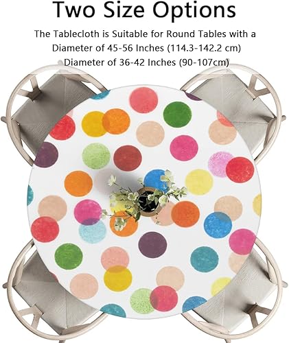 Vista 223 de cfpolar Mantel redondo ajustable de verano, hojas de palma tropical, borde elástico, mantel redondo lavable para uso en interiores y exteriores, se