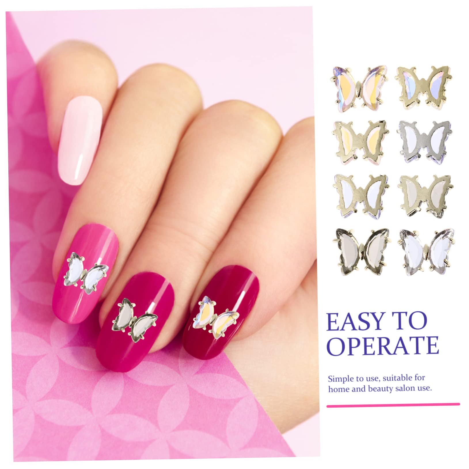 PACKOVE 4 Sätze Teiliges Set Schmetterling Nagelschmuck Glänzende Nail Art Ornamente Für Kreative Designs Für Feste Und Persönliche Maniküre 40 Stück * 4
