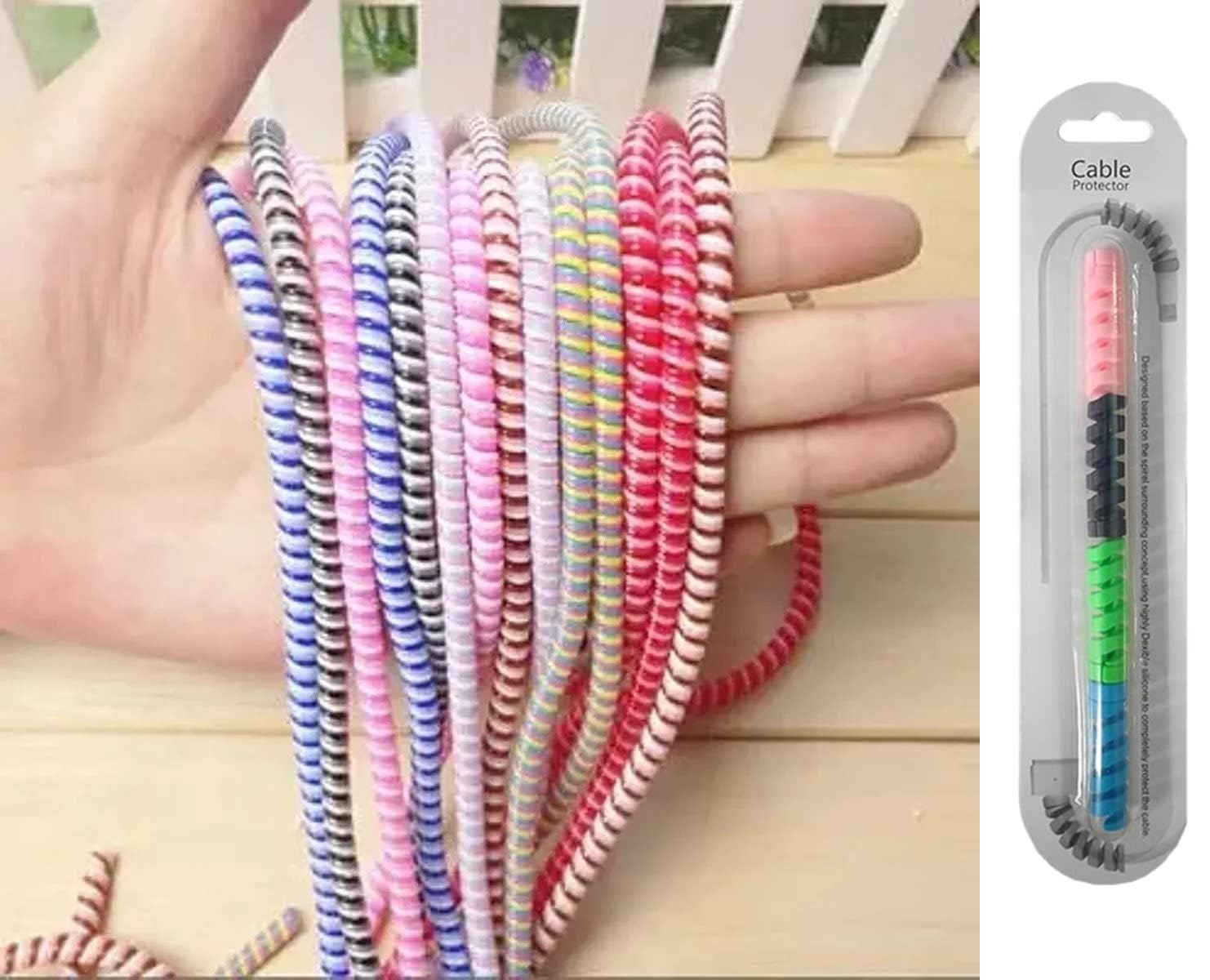 Combo Pack of Spiral Cable Protector, 2 Metres, 2 Pieces and Flexible Silicone Cable Protector, 4 Pieces-image-16