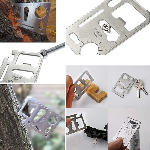 Miniatura 3 de Lodo Smate Abridor de cerveza multiherramienta para tarjetas de crédito, herramienta de bolsillo de supervivencia, 11 en 1, tamaño de tarjeta de