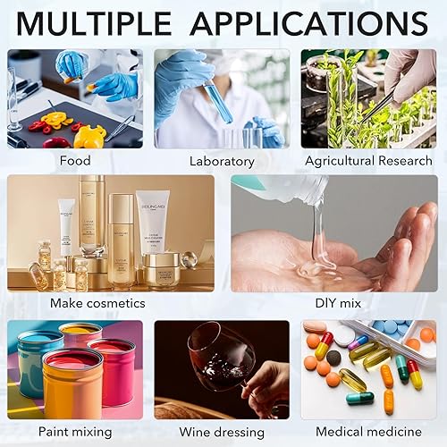 Miniatura 7 de Agitador magnético con barra de agitación (sin calentamiento) - 3800 RPM, carcasa de plástico ABS de alta resistencia, mezclador capacidad máxima de