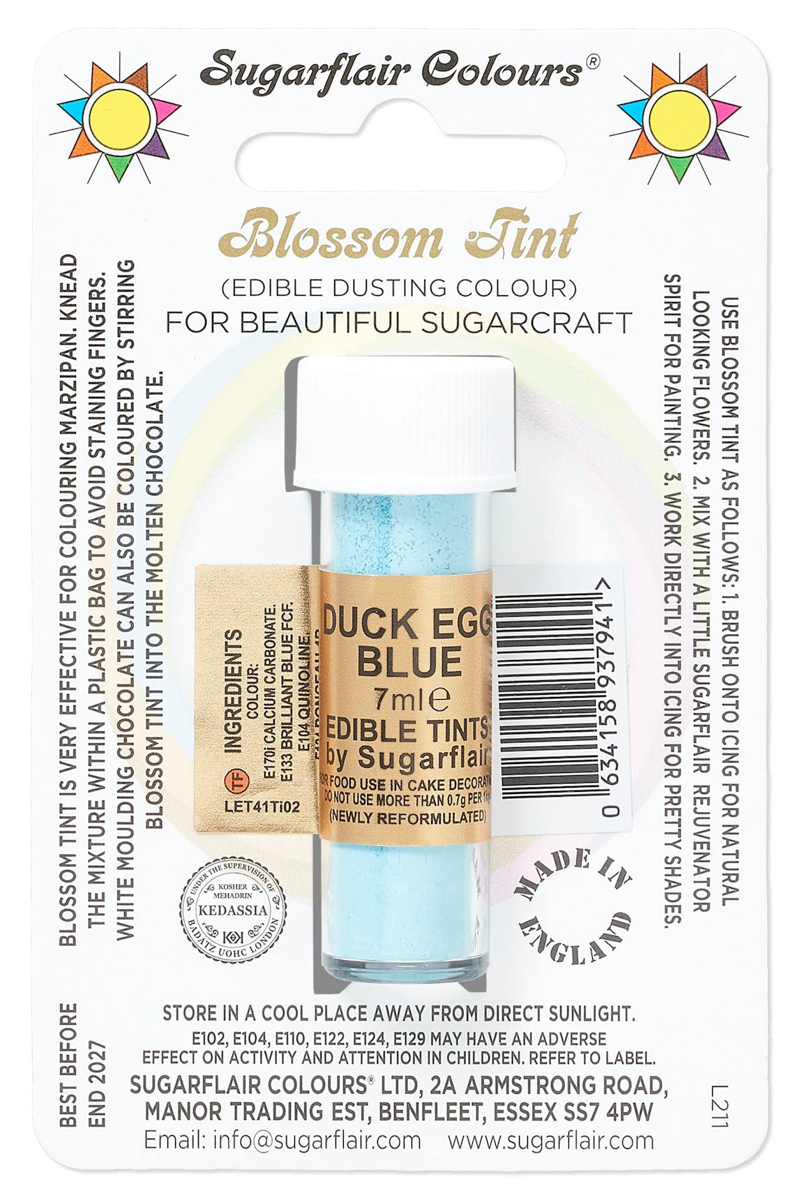 Sugarflair Blossom Tint Grape Violet Food Colouring and Dusting Powder, Matt Finish, Brush On or Mix with Rejuvenator Spirit to Create a One of A Kind Cake - 7ml — view 11