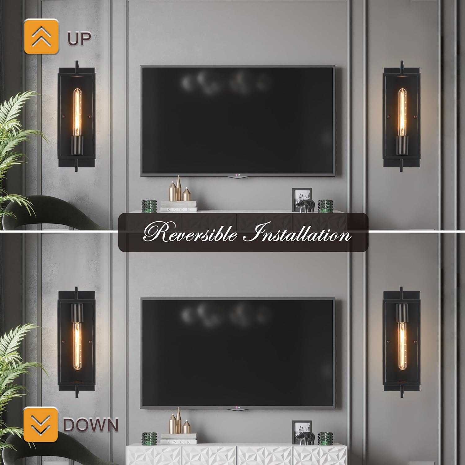 Single Light Black Bathroom Vanity Light Fixtures, Industrial Modern Wall Sconce Lighting for Hallway Bedroom Kitchen